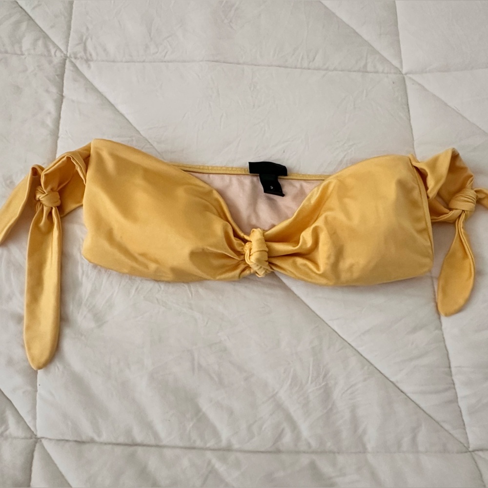 Yellow Bow Bikini Top